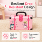 Kids Pretend Play Makeup Kit for Girls Stage Performance Cosmetics and Eyeshadow Toy Set with Carrying Case