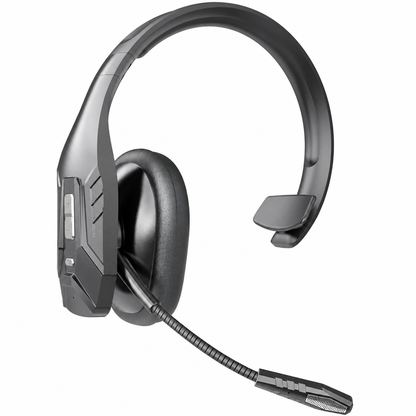 Wireless Bluetooth Call Center Headset with ENC Environmental Noise Cancellation and Auto Pairing for Customer Service and Truck Drivers