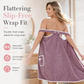 Soft Thick Coral Fleece Wearable Bath Towel Skirt Highly Absorbent Strap Bath Wrap with Pocket and Bow