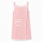 Soft Thick Coral Fleece Wearable Bath Towel Skirt Highly Absorbent Strap Bath Wrap with Pocket and Bow