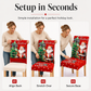 Christmas Elastic Stretch Chair Cover Full Slipcover for High Back Dining Chairs