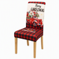 Christmas Elastic Stretch Chair Cover Full Slipcover for High Back Dining Chairs