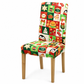 Christmas Elastic Stretch Chair Cover Full Slipcover for High Back Dining Chairs