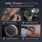 Men's Tonneau Quartz Chronograph Watch with Skeleton Flywheel Dial Moon Phase Calendar and Silicone Strap