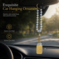 Stainless Steel Arabic Medallion Car Hanging Ornament with Blue Glass Chain