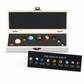 🌌 Natural Crystal Spheres Solar System Planets Set with Wooden Gift Box Mineral Specimens for Science Education Desk Decor