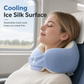 Memory Foam U-Shaped Travel Neck Pillow with Ice Silk Cover and Magnetic Buckle for Portable Neck Support
