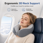 Memory Foam U-Shaped Travel Neck Pillow with Ice Silk Cover and Magnetic Buckle for Portable Neck Support
