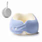 Memory Foam U-Shaped Travel Neck Pillow with Ice Silk Cover and Magnetic Buckle for Portable Neck Support