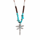 Vintage Bohemian Style Suede Layering Necklace for Women with Dragonfly or Waterdrop Pendant