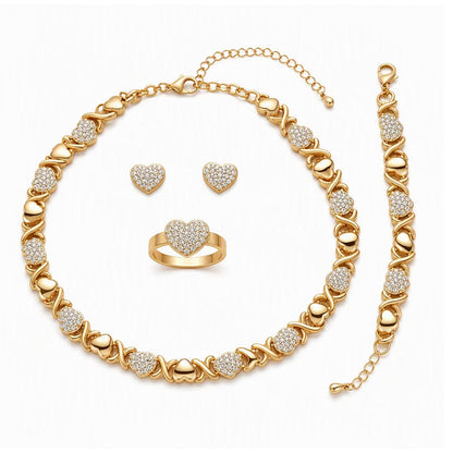Classic Heart Shape Jewelry 4-Piece Set