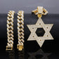 ⏳Limited-time 50% off⏰Hip Hop Iced Out Rhinestone Hollow Star of David with 50cm Chain✡️📿