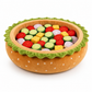 Cute Hamburger Bun Shaped Pet Bed Warm Cozy Round Dog Bed Cushion for All Seasons