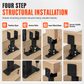 Heavy Duty Roof Mount Adjustable Saddle Pergola Support Bracket and Patio Riser Beam Bracket