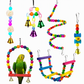 Parrot Toy Set with Swing Perch and Chewing Toys for Bird Cage Decoration and Boredom Relief