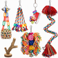 Parrot Toy Set with Swing Perch and Chewing Toys for Bird Cage Decoration and Boredom Relief