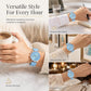 Simple Women's Quartz Watch with Leather Strap and Three-Eye Dial