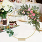 ✨ LIMITED-TIME 50% OFF! 🪆 Gold Metal Floral Hoop Centerpiece with Wooden Stand – Romantic DIY Decor, LED Light Included 🤍