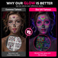 Halloween Scary Big Mouth Temporary Tattoos Waterproof Face Stickers Horror Decals for Cosplay Makeup Party