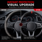 5D Carbon Fiber and Nappa Leather Car Steering Wheel Cover Breathable Sweat Absorbing Non Slip Steering Wheel Protector 38cm