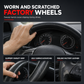 5D Carbon Fiber and Nappa Leather Car Steering Wheel Cover Breathable Sweat Absorbing Non Slip Steering Wheel Protector 38cm