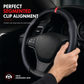 5D Carbon Fiber and Nappa Leather Car Steering Wheel Cover Breathable Sweat Absorbing Non Slip Steering Wheel Protector 38cm