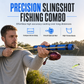 Precision Slingshot Fishing Rod and Bait Launcher Set with Spinning Reel for Long Casting