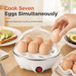 Multifunctional Electric Egg Cooker and Steamer with Transparent Lid Single or Double Layer Egg Boiler for Kitchen Breakfast