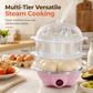 Multifunctional Electric Egg Cooker and Steamer with Transparent Lid Single or Double Layer Egg Boiler for Kitchen Breakfast