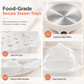 Multifunctional Electric Egg Cooker and Steamer with Transparent Lid Single or Double Layer Egg Boiler for Kitchen Breakfast