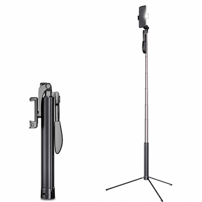 Extendable Selfie Stick Tripod with Bluetooth Remote Control and Handheld Phone Gimbal Stabilizer for Live Streaming and Photography