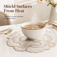 📢📢50% OFF !! ⏰Nordic Style Metallic Peony Flower PVC Placemat Heat Resistant Non Slip Waterproof Dining Table Mat 38cm