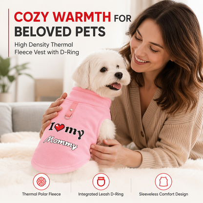 📢📢50% OFF !! ⏰Warm Pet Sweater with Leash Ring – “Love Dad & Mum” Design, Keep Your Pup Cosy & Stylish on Winter Walks ❄️