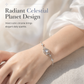 ⏳Limited-time 50% off💥 S925 Sterling Silver Planet & Star Charm Bracelet – Crystal Inlaid Celestial Chain with Luminescent Planet Sphere & Pavé CZ Stars, Hypoallergenic Featherlight 5g Dainty Gift for Women & Girls 🪐