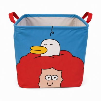 Cute Cartoon Folding Car Trunk Organizer Bin Large Capacity Collapsible Storage Basket for Sundries